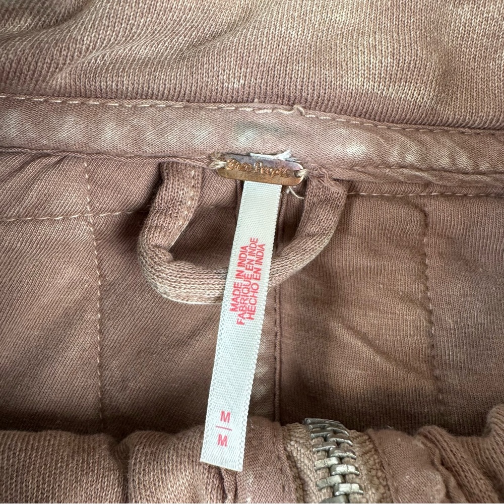Free People Womens Jacket Sz M Tan Brown Dolman Quilted Knit Zip Up Bomber Coat - Picture 4 of 12